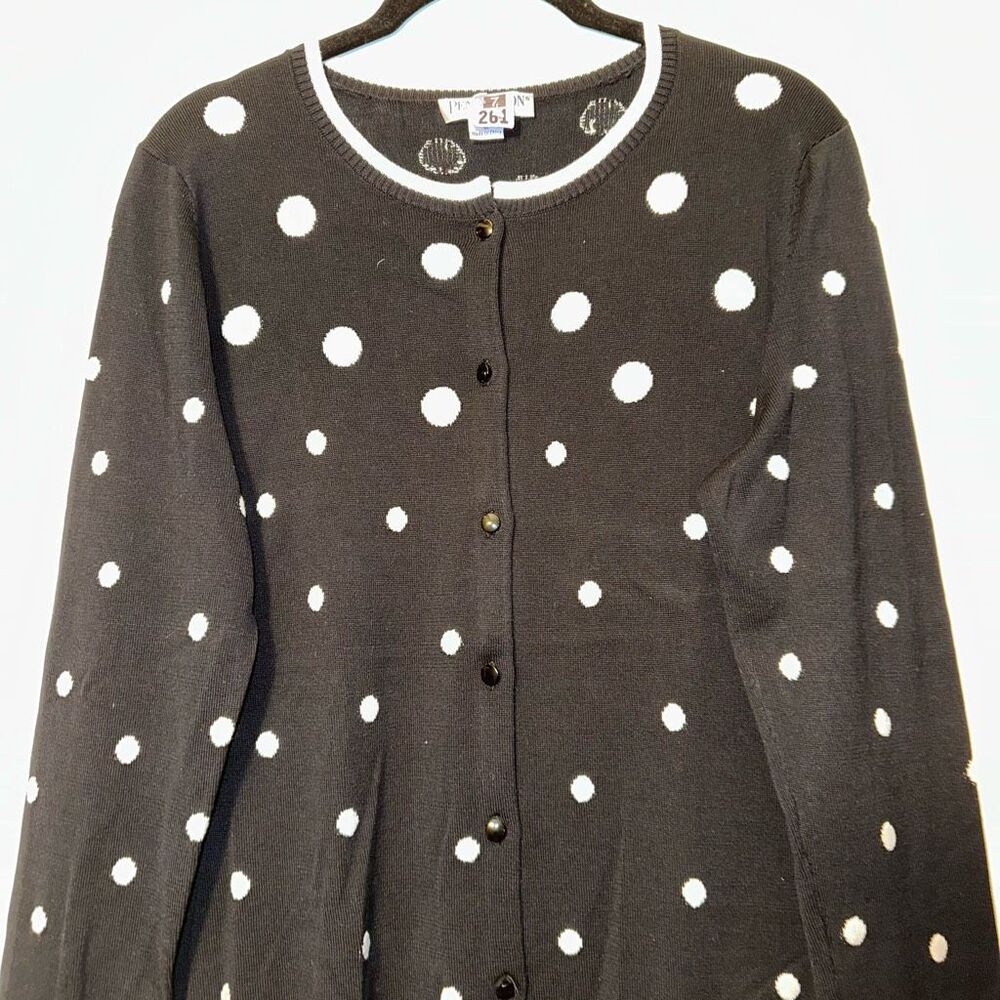 Pendleton Petites Women’s Black White Dot Cardiga… - image 3